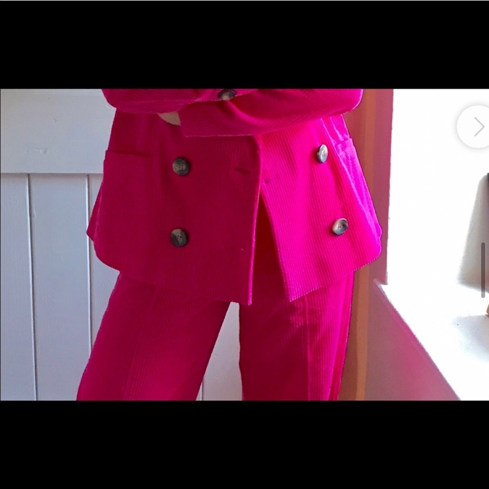 Zara L Fuchsia Corduroy High Rise Pant NWT - Picture 14 of 15